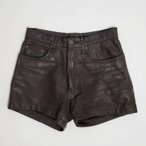 Vintage Birdy Brown Leather Shorts Size 36